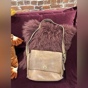 Coach vintage distressed cream beige leather bag